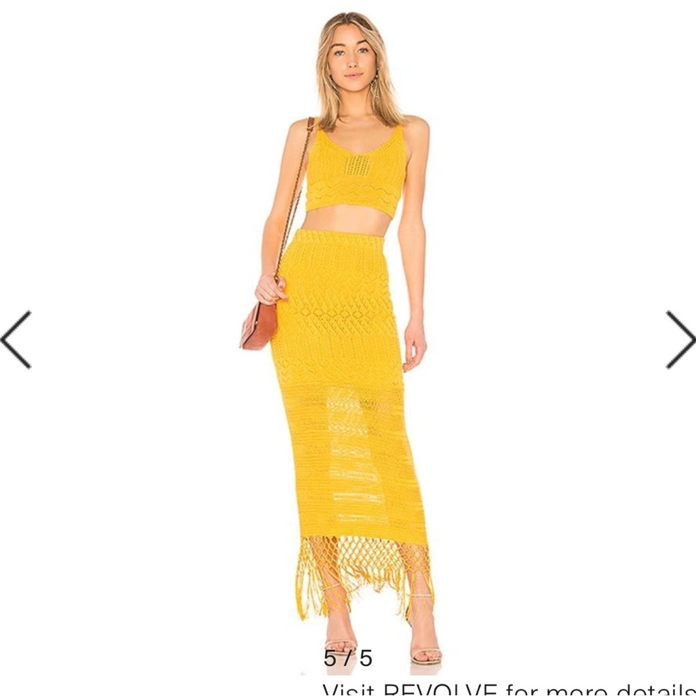 House of Harlow 1960 X Revolve Sandra Skirt and Quinn top in yellow